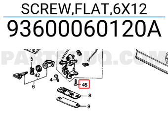 Honda 93600060120A SCREW,FLAT,6X12