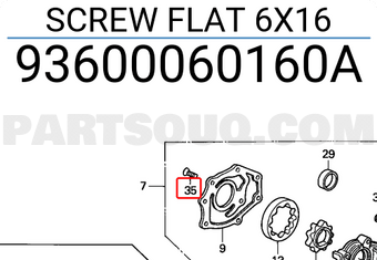 Honda 93600060160A SCREW FLAT 6X16