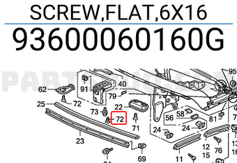 Honda 93600060160G SCREW,FLAT,6X16