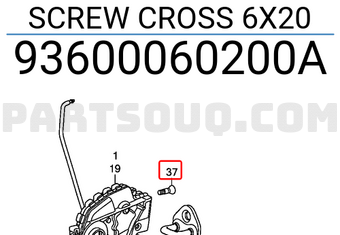 Honda 93600060200A SCREW CROSS 6X20