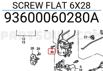 Honda 93600060280A SCREW FLAT 6X28