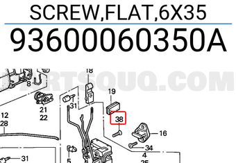 Honda 93600060350A SCREW,FLAT,6X35