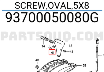Honda 93700050080G SCREW,OVAL,5X8