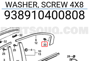 Honda 938910400808 WASHER, SCREW 4X8