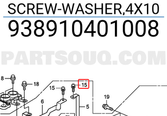 Honda 938910401008 SCREW-WASHER,4X10