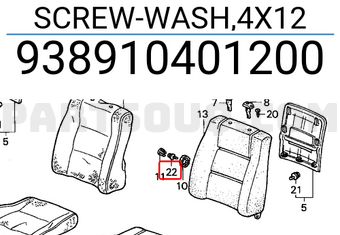 Honda 938910401200 SCREW-WASH,4X12