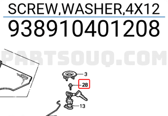 Honda 938910401208 SCREW,WASHER,4X12