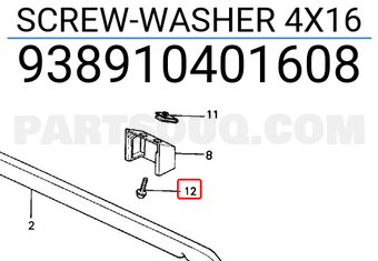 Honda 938910401608 SCREW-WASHER 4X16