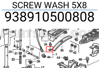 Honda 938910500808 SCREW WASH 5X8
