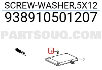 Honda 938910501207 SCREW-WASHER,5X12