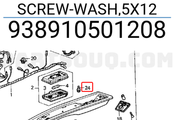Honda 938910501208 SCREW-WASH,5X12