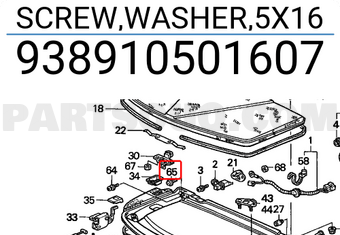 Honda 938910501607 SCREW,WASHER,5X16