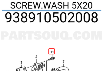 Honda 938910502008 SCREW,WASH 5X20
