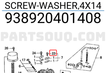 Honda 938920401408 SCREW-WASHER,4X14