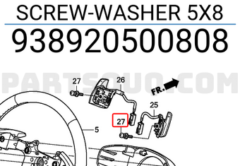 Honda 938920500808 SCREW-WASHER 5X8