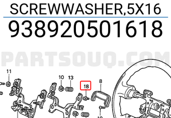 Honda 938920501618 SCREWWASHER,5X16