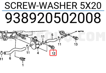 Honda 938920502008 SCREW-WASHER 5X20