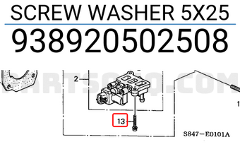 Honda 938920502508 SCREW WASHER 5X25
