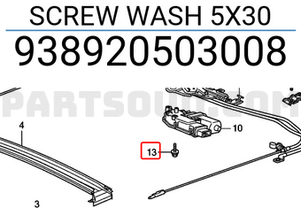Honda 938920503008 SCREW WASH 5X30