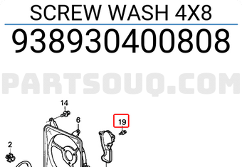 Honda 938930400808 SCREW WASH 4X8