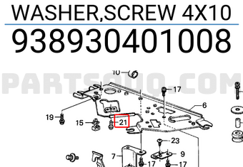 Honda 938930401008 WASHER,SCREW 4X10
