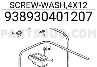 Honda 938930401207 SCREW-WASH,4X12
