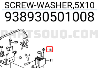 Honda 938930501008 SCREW-WASHER,5X10