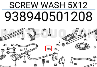 Honda 938940501208 SCREW WASH 5X12