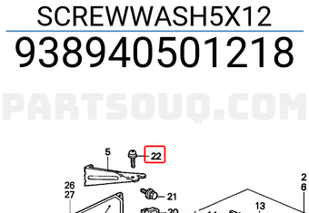 Honda 938940501218 SCREWWASH5X12