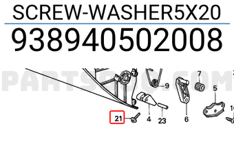Honda 938940502008 SCREW-WASHER5X20