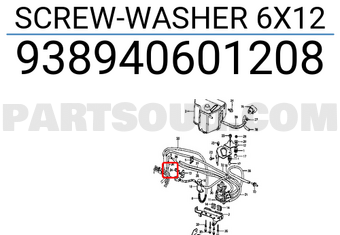 Honda 938940601208 SCREW-WASHER 6X12
