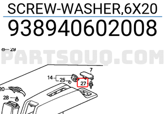 Honda 938940602008 SCREW-WASHER,6X20