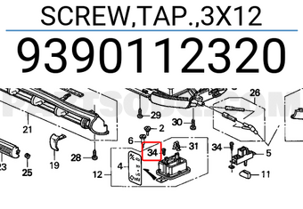 Honda 9390112320 SCREW,TAP.,3X12