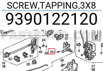 Honda 9390122120 SCREW,TAPPING,3X8