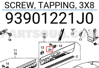 Honda 93901221J0 SCREW, TAPPING, 3X8