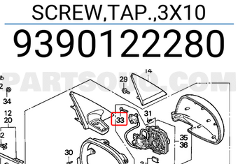 Honda 9390122280 SCREW,TAP.,3X10