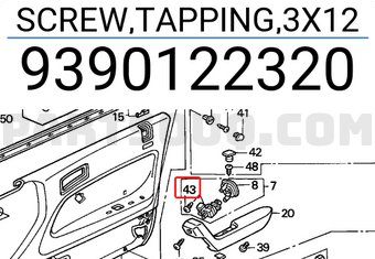 Honda 9390122320 SCREW,TAPPING,3X12