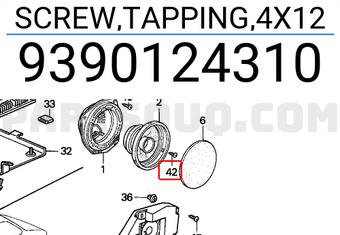 Honda 9390124310 SCREW,TAPPING,4X12