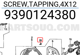 Honda 9390124380 SCREW,TAPPING,4X12