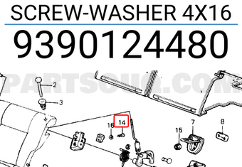 Honda 9390124480 SCREW-WASHER 4X16