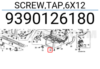 Honda 9390126180 SCREW,TAP,6X12
