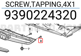 Honda 9390224320 SCREW,TAPPING,4X1