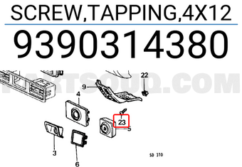 Honda 9390314380 SCREW,TAPPING,4X12