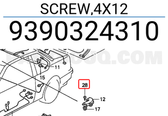 Honda 9390324310 SCREW,4X12