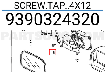 Honda 9390324320 SCREW,TAP.,4X12