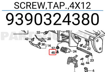 Honda 9390324380 SCREW,TAP.,4X12