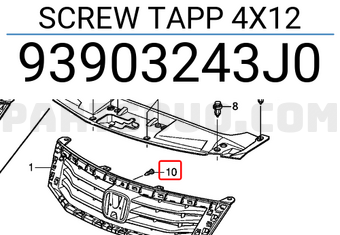 Honda 93903243J0 SCREW TAPP 4X12