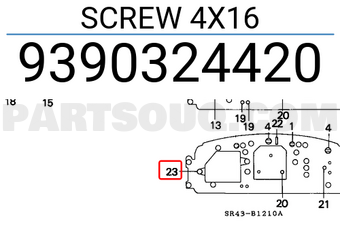 Honda 9390324420 SCREW 4X16