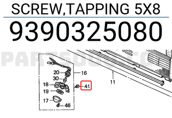 Honda 9390325080 SCREW,TAPPING 5X8