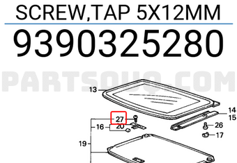 Honda 9390325280 SCREW,TAP 5X12MM